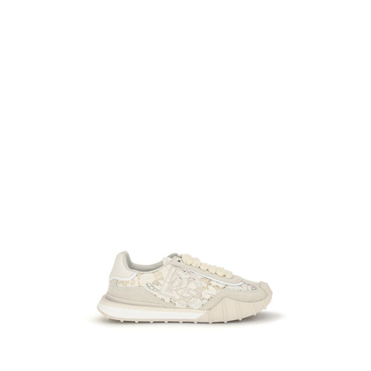 Sneakers by Dolce & Gabbana for women in polyester & bos taurus suede calf leather beige presents a impeccable silhouette as Women's Casual Polyester & Bos Taurus Suede Calf Leather Sneakers, expertly defined by a impeccable casual style for a impeccable, high-fashion look.