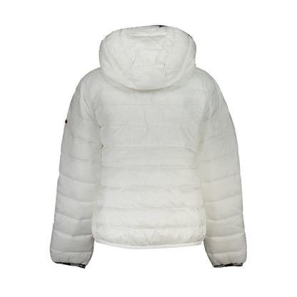 Hooded Overcoat by Tommy Hilfiger for women in polyester white & signature presents a luxurious silhouette, showcasing a luxurious and sophisticated pockets & hooded for a premium, luxurious look.
