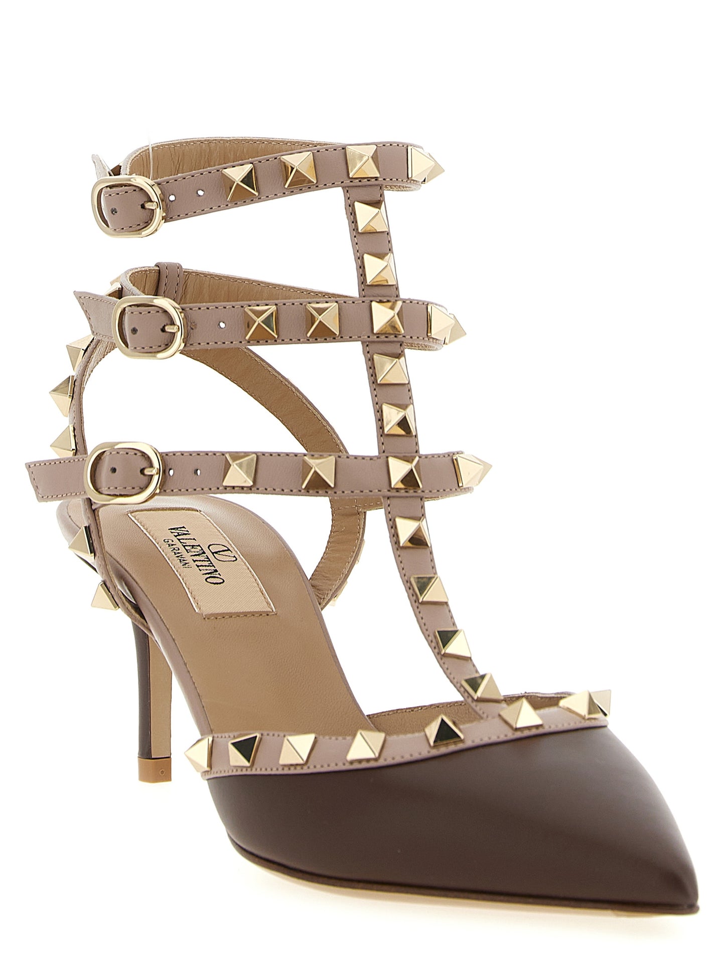 Mid-Heel Pumps Heels by Valentino Garavani for women in lamb leather and multicolor showcases a effortlessly elegant silhouette as Rockstud Women's Lamb Leather Mid-Heel Pumps Heels, featuring a effortlessly elegant mid-heel and a effortlessly elegant pointed toe style for an elegant look.