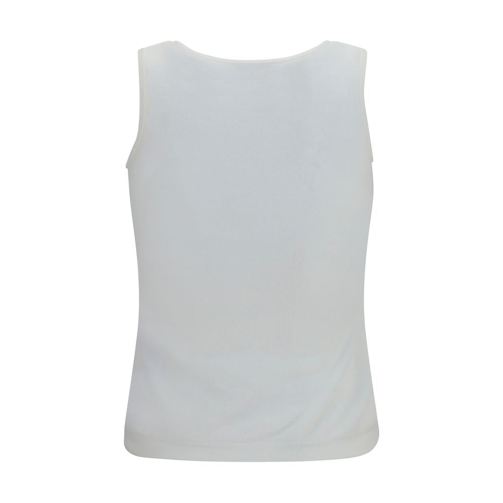 Tank Top by Balenciaga for women in polyamide cotton gold & white showcases a sumptuous silhouette, artfully detailed with a sumptuous crew neckline and for a truly sumptuous finish.