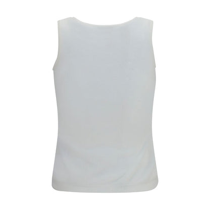 Tank Top by Balenciaga for women in polyamide cotton gold & white showcases a sumptuous silhouette, artfully detailed with a sumptuous crew neckline and for a truly sumptuous finish.