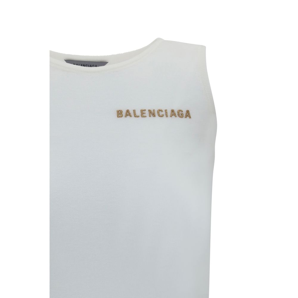 Tank Top by Balenciaga for women in polyamide cotton gold & white showcases a sublime silhouette, with and details for a sublime finish.