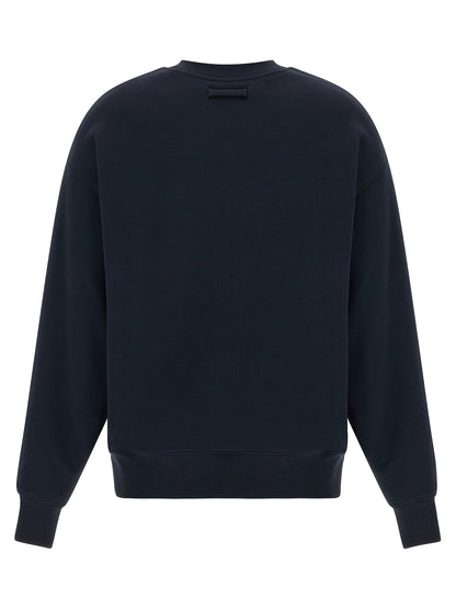 Activewear Sweatshirt by Jean Paul Gaultier for women in organic cotton gradient, blue & print showcases a versatile silhouette, artfully detailed with a versatile crew neckline and for a versatile finish with .