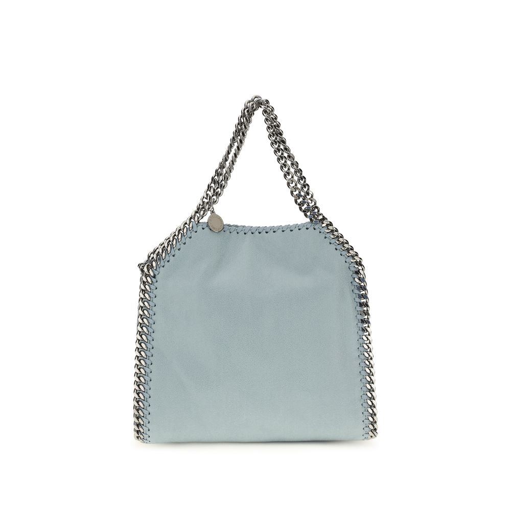 Mini Flap Handbag by Stella McCartney for women in polyester blue & silver features a contemporary silhouette, showcasing a secure flap & magnetic, ample , and contemporary shoulder-strap & handle for a sophisticated look.