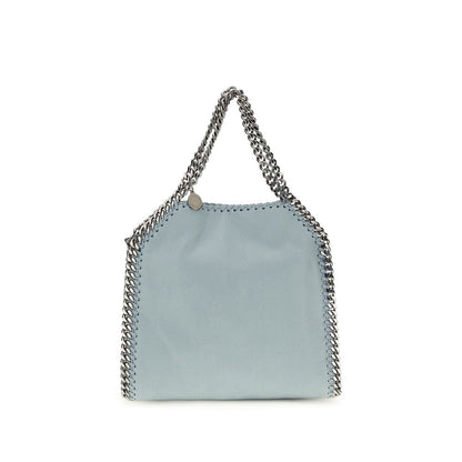 Mini Flap Handbag by Stella McCartney for women in polyester blue & silver features a contemporary silhouette, showcasing a secure flap & magnetic, ample , and contemporary shoulder-strap & handle for a sophisticated look.