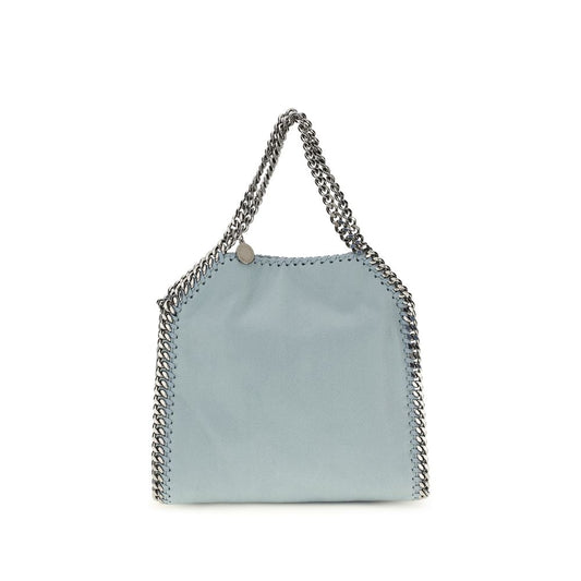 Mini Flap Handbag by Stella McCartney for women in polyester blue & silver features a contemporary silhouette, showcasing a secure flap & magnetic, ample , and contemporary shoulder-strap & handle for a sophisticated look.