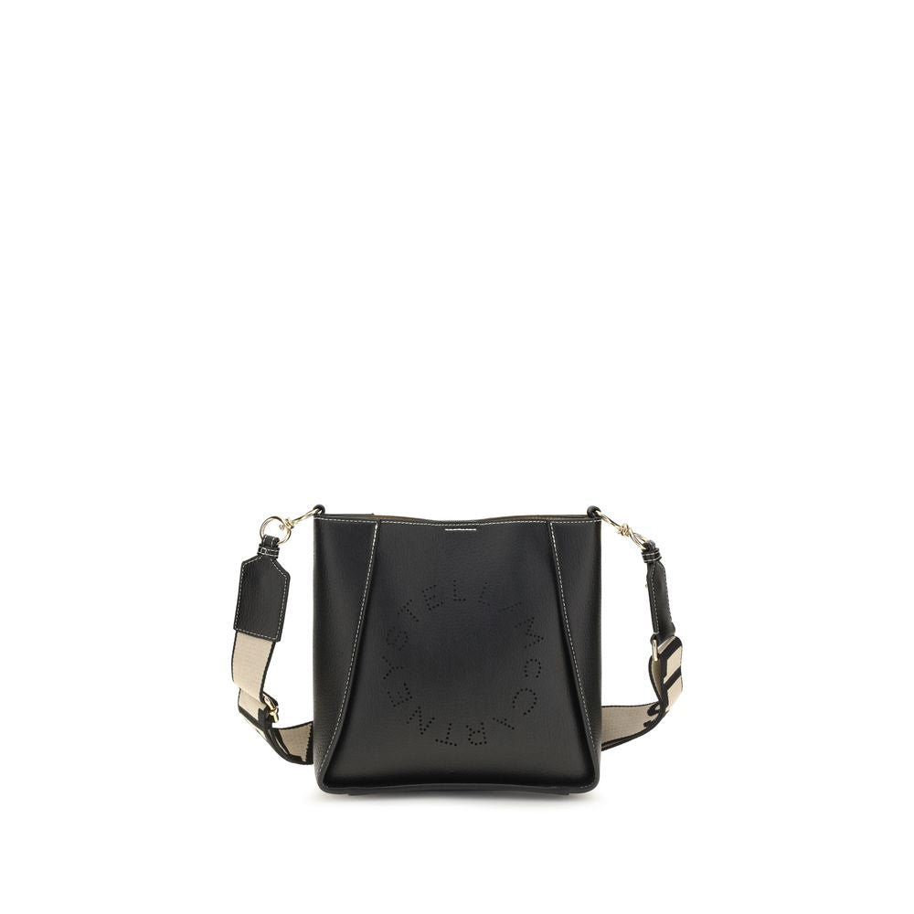 Mini Shoulder Bag by Stella McCartney for women in polyethylene & polyurethane black & jacquard features an effortlessly chic silhouette with a secure magnetic & button, ample , and versatile shoulder-strap for effortlessly chic everyday luxury.