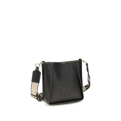 Mini Shoulder Bag by Stella McCartney for women in polyethylene & polyurethane black & jacquard features a effortless sophistication silhouette, secured by a magnetic & button with ample and versatile shoulder-strap for a effortless sophistication finish.