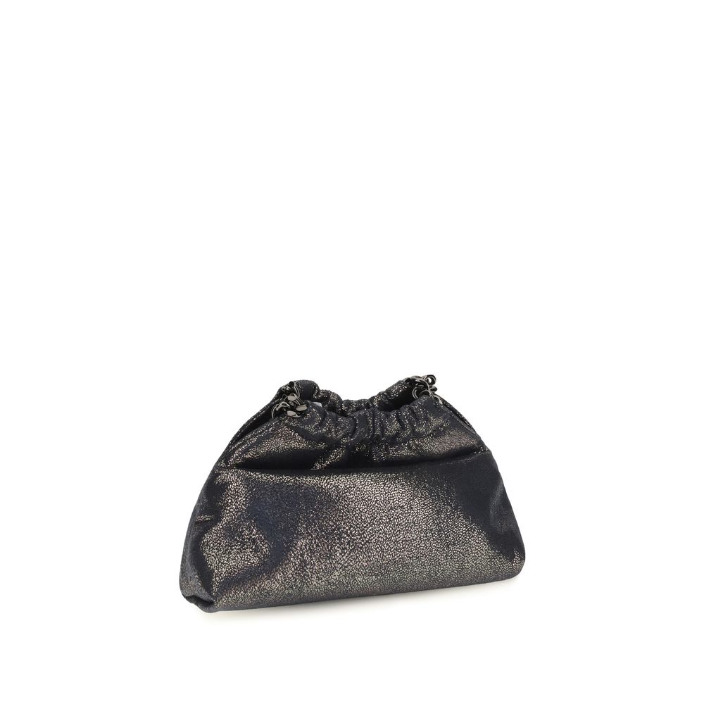 Mini Shoulder Drawstring Bag by Stella McCartney for women in polyester blue & signature features a distinguished silhouette, showcasing a secure snap, zipper, drawstring & magnetic and distinguished with versatile shoulder-strap & handle for a distinguished finish.