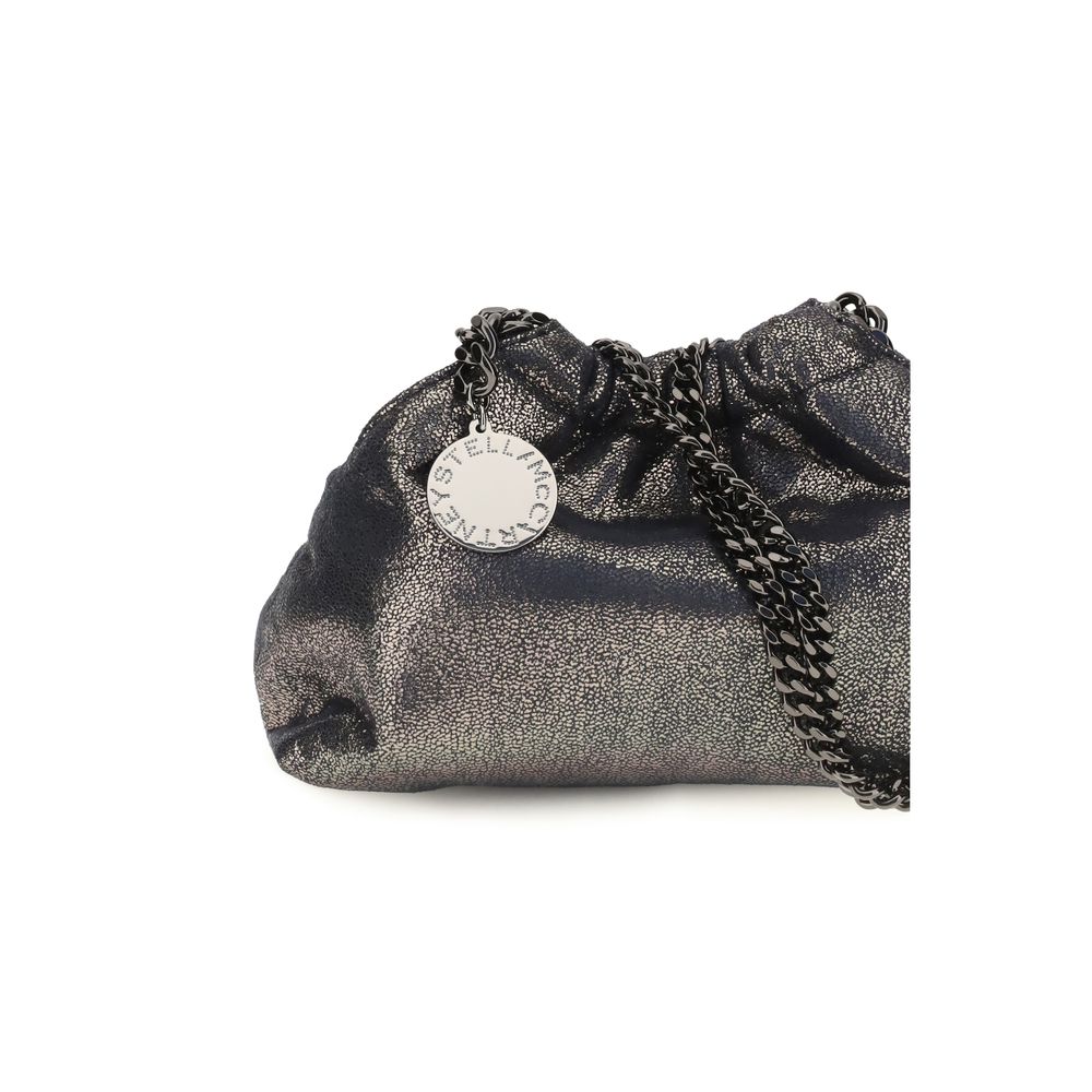 Mini Shoulder Drawstring Bag by Stella McCartney for women in polyester blue & signature presents a versatile silhouette, showcasing a secure snap, zipper, drawstring & magnetic and versatile with versatile shoulder-strap & handle for a sophisticated look.