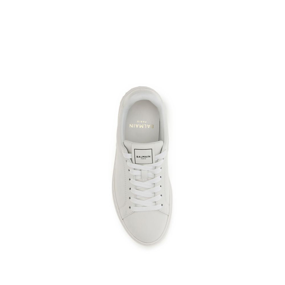 Athletic Sneakers by Balmain for women in bos taurus calf leather white presents a sleek silhouette, perfectly capturing the athletic style essence of Women's Athletic Bos Taurus Calf Leather Sneakers with its sleek design and premium finish.