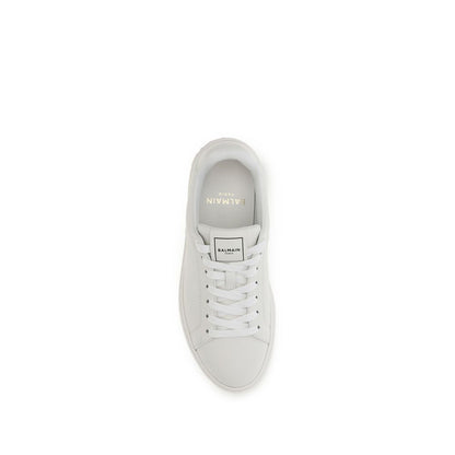 Athletic Sneakers by Balmain for women in bos taurus calf leather white presents a sleek silhouette, perfectly capturing the athletic style essence of Women's Athletic Bos Taurus Calf Leather Sneakers with its sleek design and premium finish.