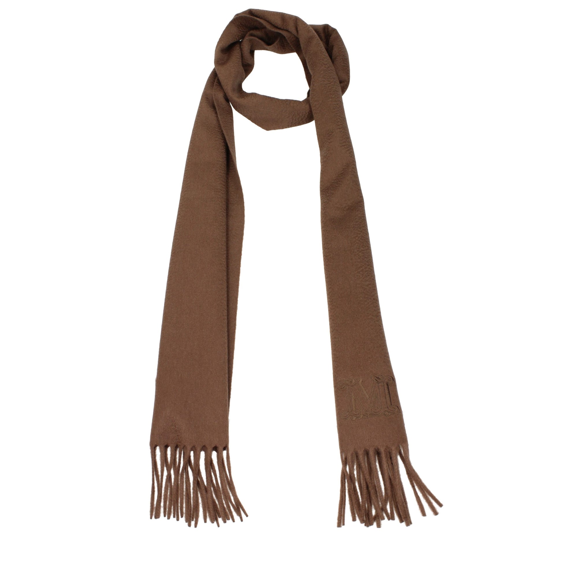 Scarf by Max Mara for women in cashmere brown features a snug silhouette, perfectly showcasing the elegant drape and premium finish of the Cashmere Scarf.