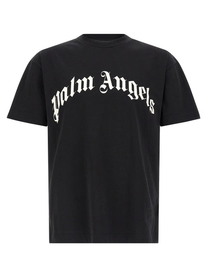 T-Shirt by Palm Angels for men in cotton bicolour, black, white & print features an edgy silhouette, meticulously detailed with a sophisticated and crew neckline for a truly edgy finish.