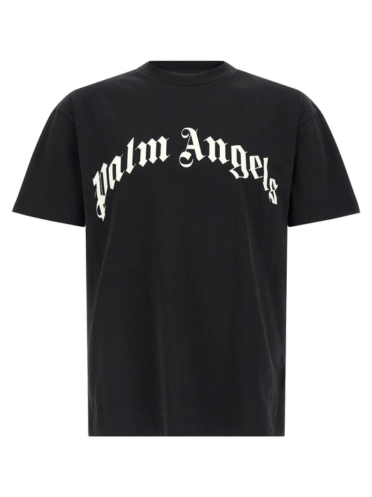 T-Shirt by Palm Angels for men in cotton bicolour, black, white & print features an edgy silhouette, meticulously detailed with a sophisticated and crew neckline for a truly edgy finish.