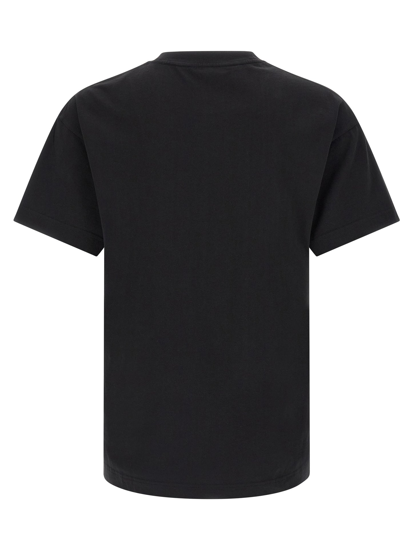 T-Shirt by Palm Angels for men in cotton bicolour, black, white & print showcases a unassuming silhouette, artfully detailed with a refined crew neckline and unassuming for a sophisticated, contemporary look.