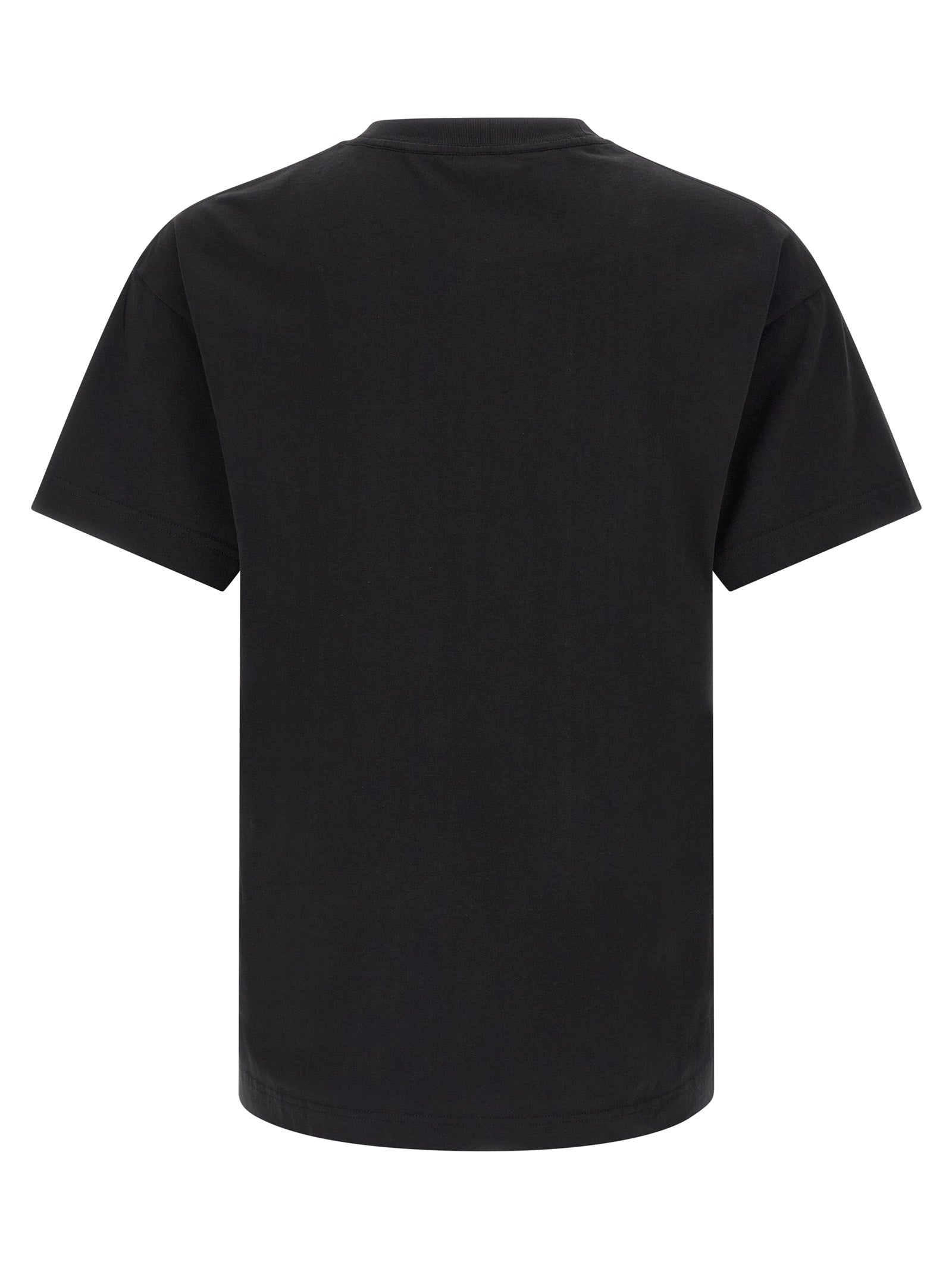 T-Shirt by Palm Angels for men in cotton bicolour, black, white & print showcases a unassuming silhouette, artfully detailed with a refined crew neckline and unassuming for a sophisticated, contemporary look.