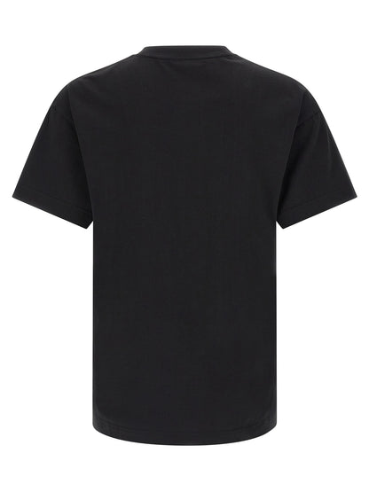 T-Shirt by Palm Angels for men in cotton bicolour, black, white & print showcases a unassuming silhouette, artfully detailed with a refined crew neckline and unassuming for a sophisticated, contemporary look.