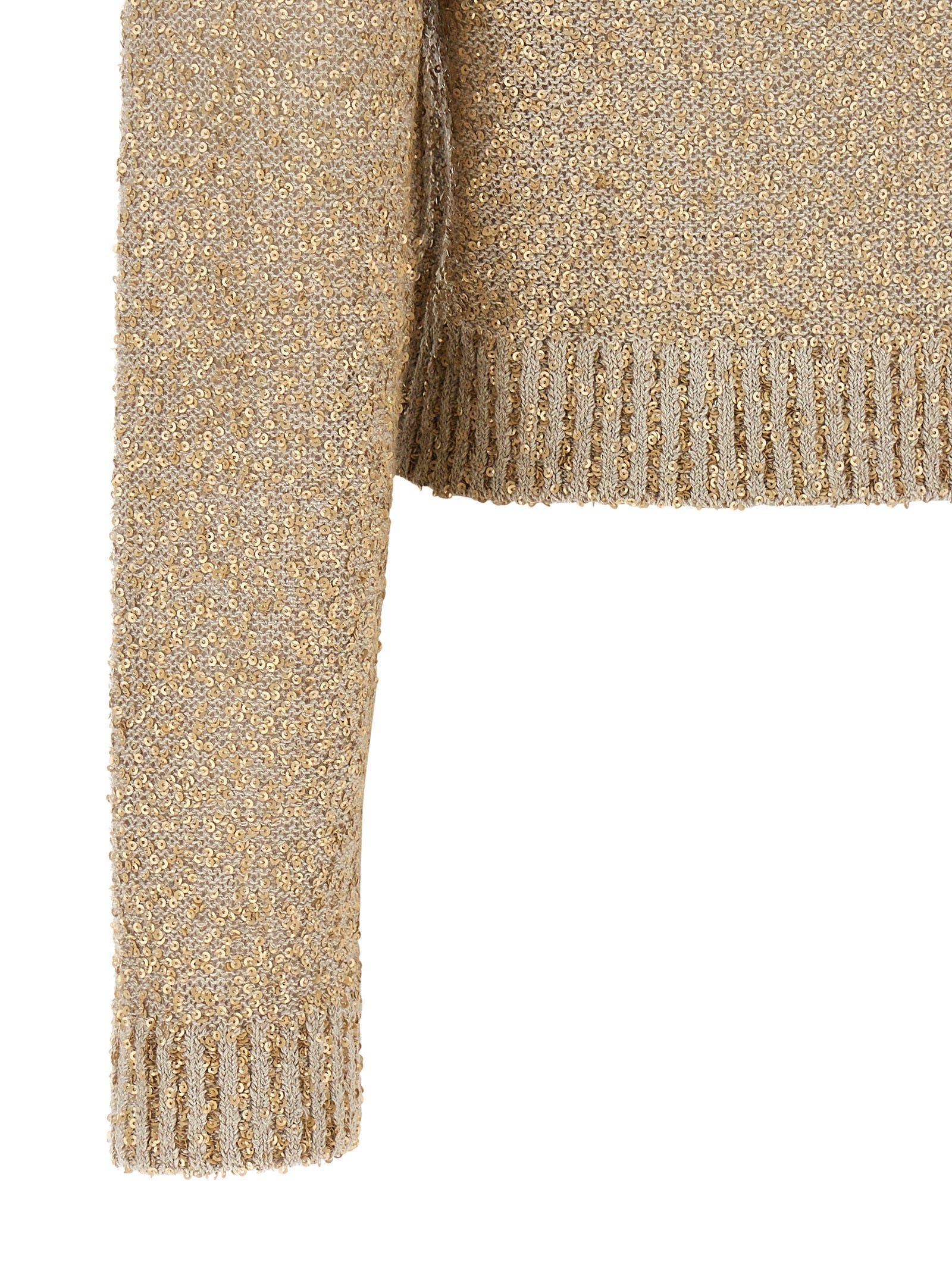 Cardigan by Brunello Cucinelli for women in silk cashmere & linen gold features a nuanced silhouette with a refined and nuanced detailing for a sophisticated look.