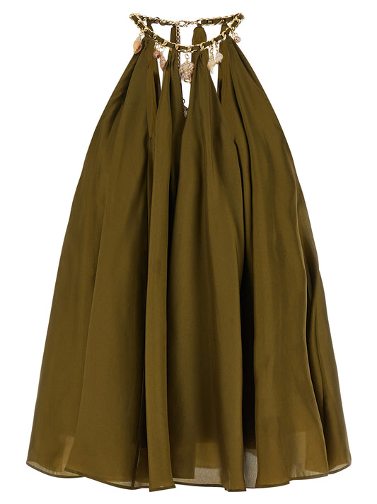 Blouse by Zimmermann for women in silk bicolour & green showcases a sleek silhouette, elegantly detailed with a sleek and sleeveless for a sleek finish.