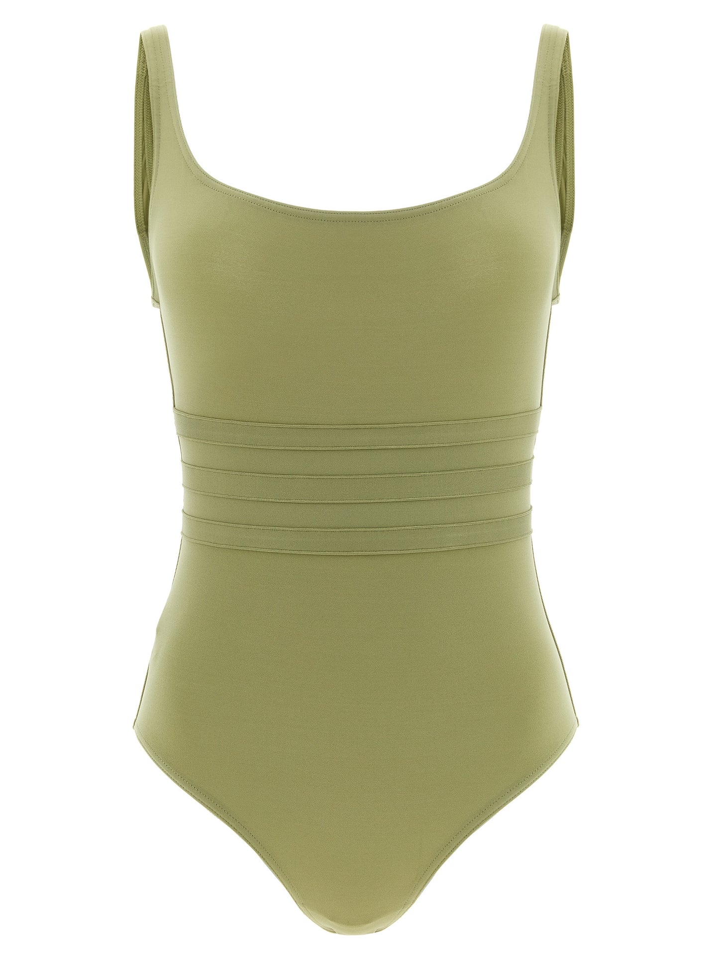 One-Piece Swimsuit by Eres for women in stretch polyamide bicolour, green & signature features a ethereal silhouette, artfully capturing the essence of Women's Stretch Polyamide One-Piece Swimsuit with its ethereal design and refined cut.