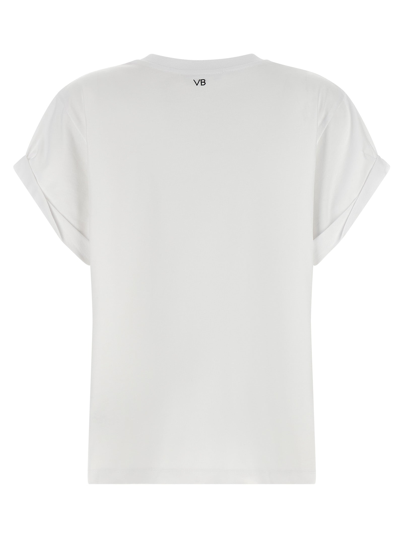 T-Shirt by Victoria Beckham for women in cotton black, white, signature & monogram features a plush silhouette, showcasing a sophisticated crew neckline and for a truly plush finish.