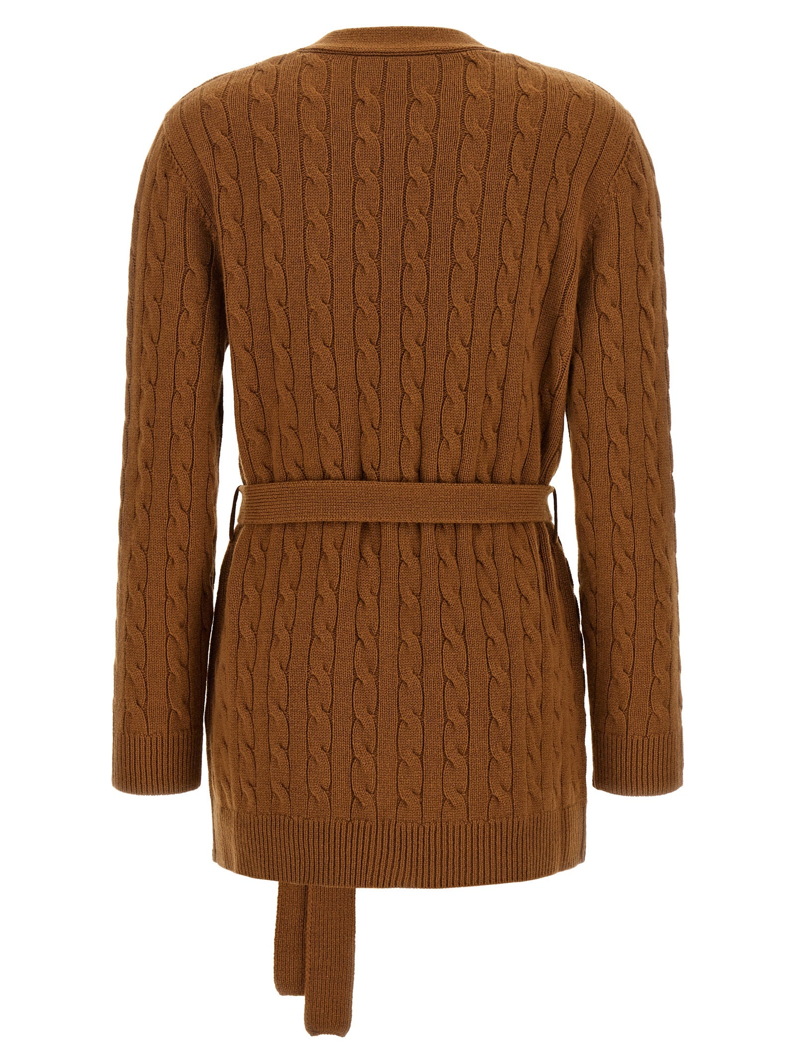 Cardigan by Valentino Garavani for women in cashmere & horn brown, horn & signature features a nuanced silhouette with a refined v-neck neckline and nuanced detailing for a sophisticated look.