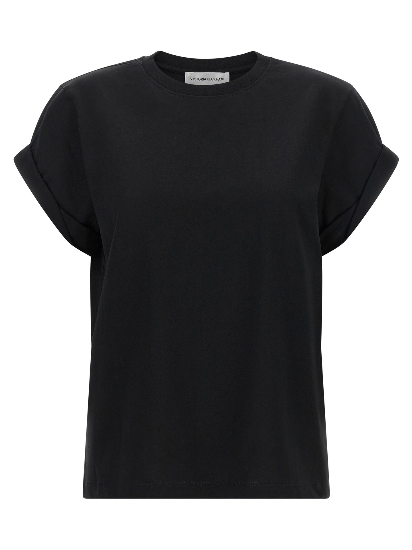 T-Shirt by Victoria Beckham for women in cotton black, white & monogram features an on trend silhouette, perfectly showcasing a on trend short-sleeve and crew neckline for an elevated aesthetic.