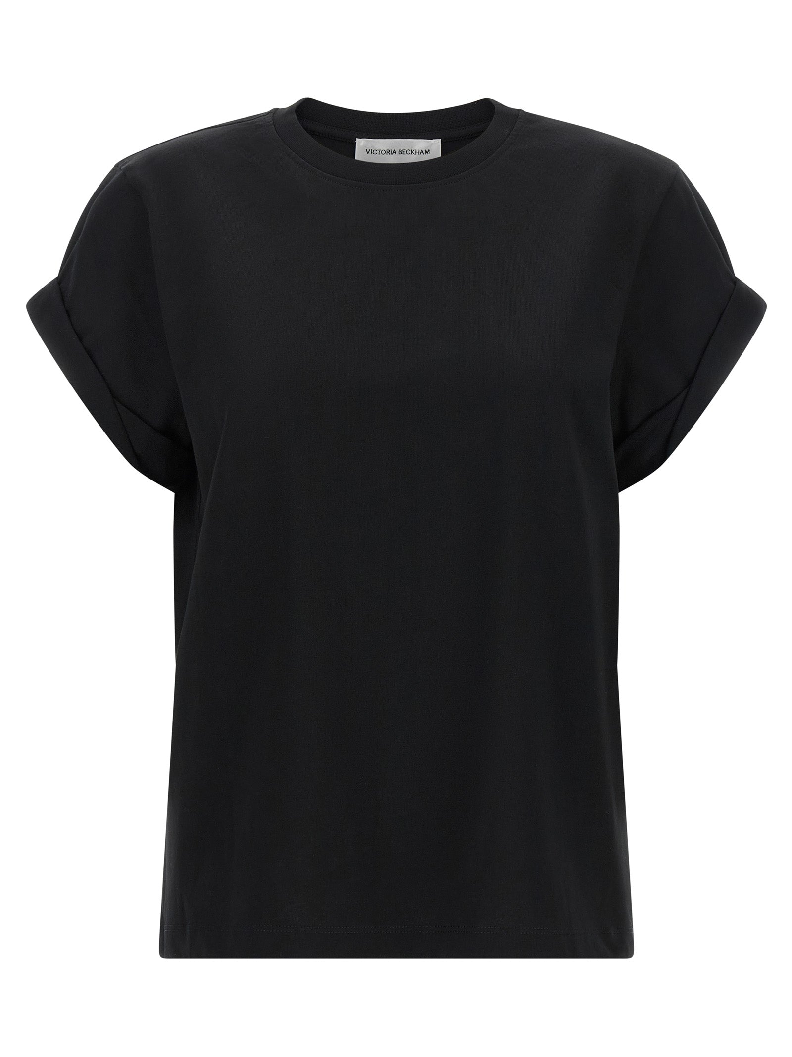 T-Shirt by Victoria Beckham for women in cotton black, white & monogram features an on trend silhouette, perfectly showcasing a on trend short-sleeve and crew neckline for an elevated aesthetic.