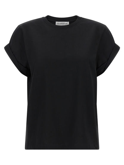 T-Shirt by Victoria Beckham for women in cotton black, white & monogram features an on trend silhouette, perfectly showcasing a on trend short-sleeve and crew neckline for an elevated aesthetic.