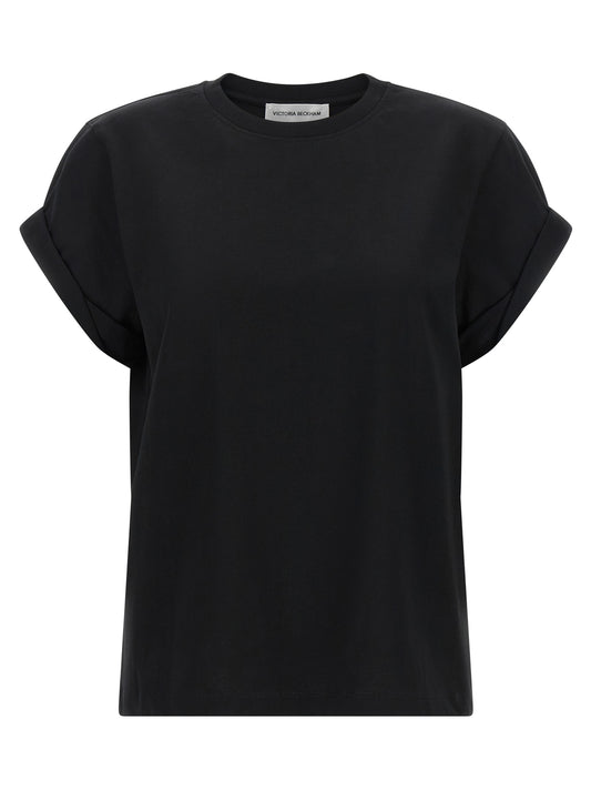 T-Shirt by Victoria Beckham for women in cotton black, white & monogram features an on trend silhouette, perfectly showcasing a on trend short-sleeve and crew neckline for an elevated aesthetic.