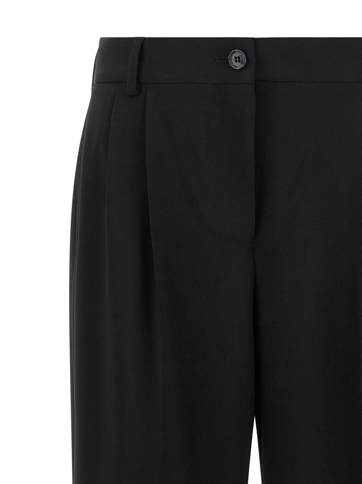 Trousers by Dolce & Gabbana for women in virgin wool black features a tailored silhouette with a tailored flared, defined by its long and a sophisticated mid rise.