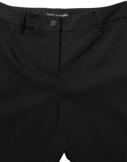 Dolce & Gabbana Black HighWaist Straight Dress Trouser Pants