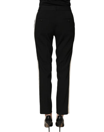 Dolce & Gabbana Black HighWaist Straight Dress Trouser Pants