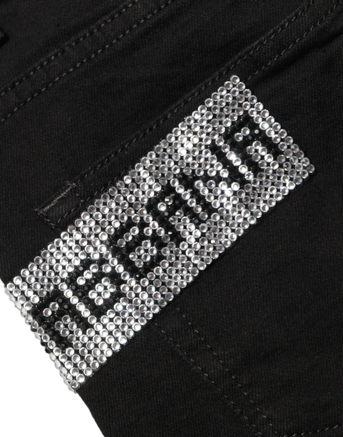 Dolce & Gabbana Black Grace Rhinestone HighWaist Denim Jeans