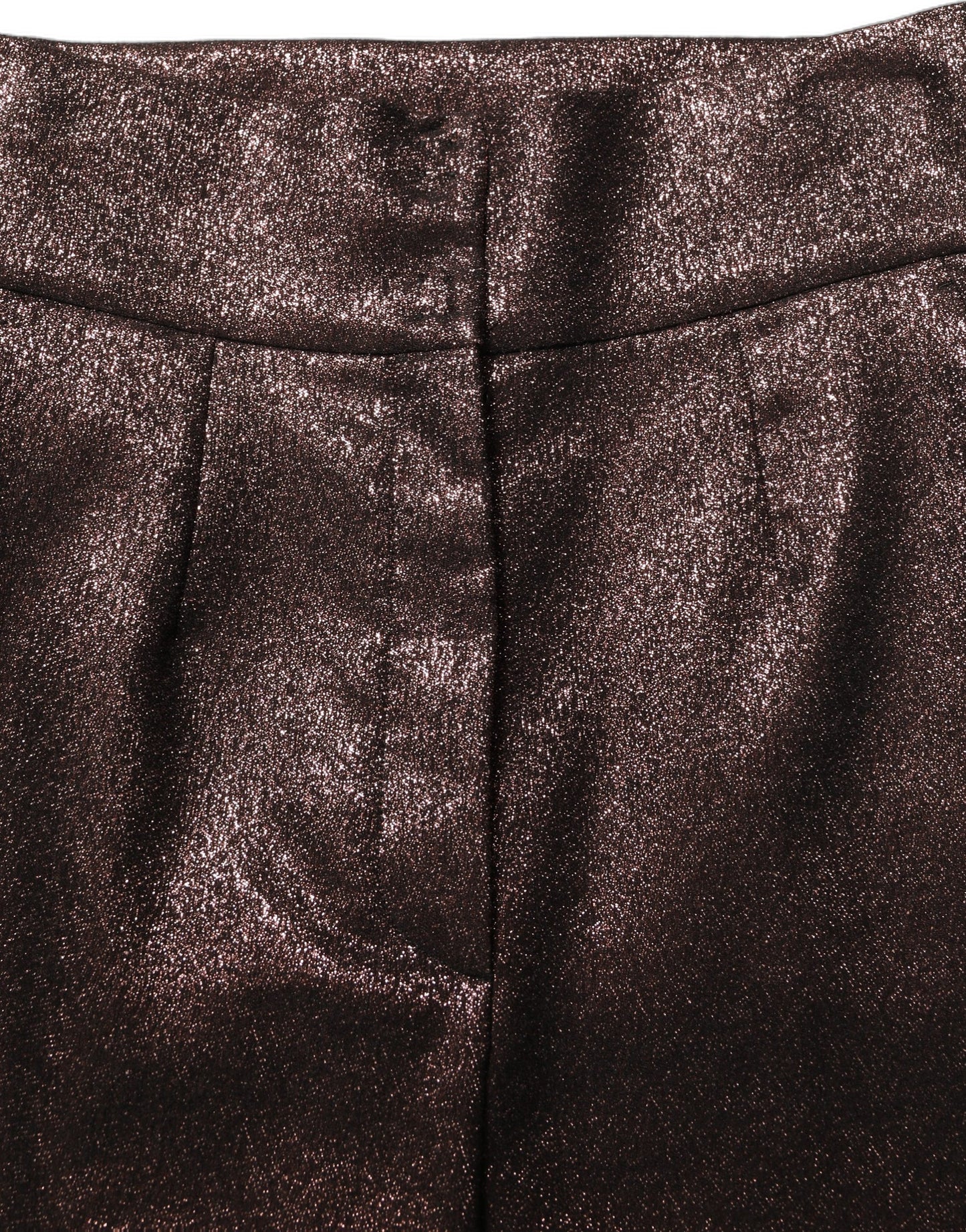 Dolce & Gabbana Metallic Brown High Waist Tapered Leg Pants