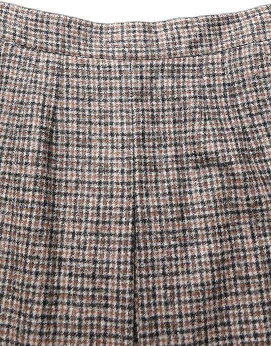 Dolce & Gabbana Brown Tweed High Waist A-line Mini Skirt
