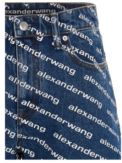 Denim Shorts by DENIM X ALEXANDER WANG for women in denim cotton blue & print features an unrivaled comfort and short with an unrivaled comfort high rise.