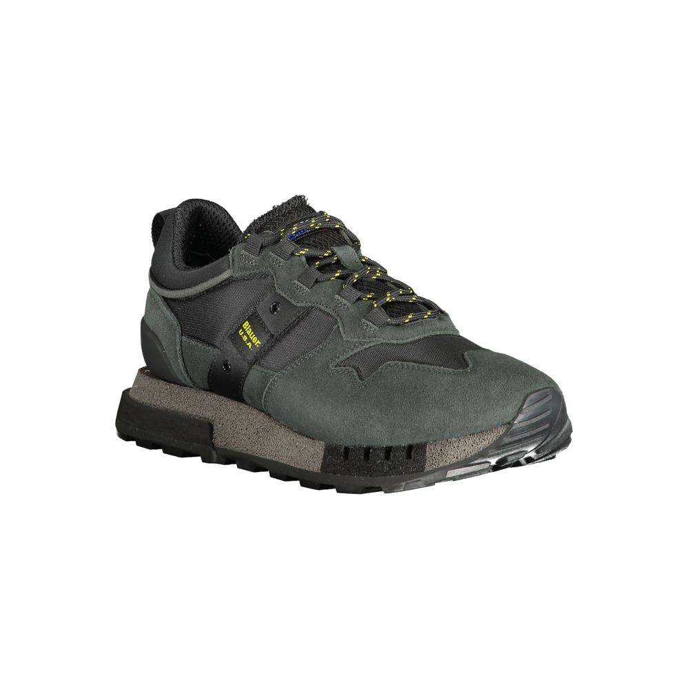 Athletic Sneakers by Blauer for men in polyester polyethylene leather black showcases an impeccable silhouette, defined by an impeccable athletic style design that perfectly captures the essence of the Men's Athletic Polyester Polyethylene Leather Sneakers.