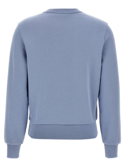 Activewear Sweatshirt by A.P.C. for women in organic cotton velvet light-blue features an streamlined silhouette, showcasing the streamlined crew neckline and with functional for a premium, athletic look.