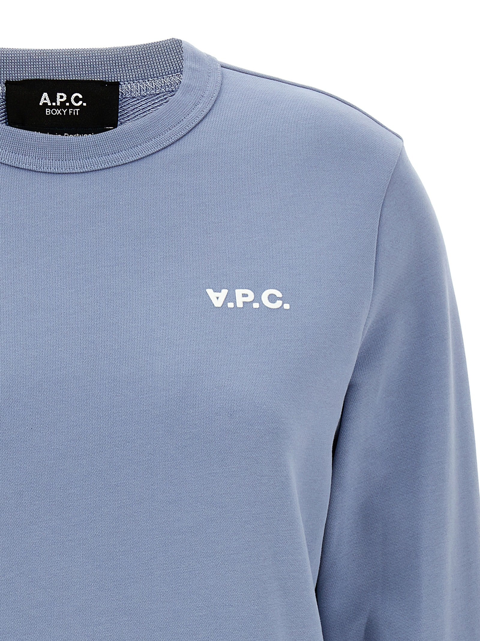 Activewear Sweatshirt by A.P.C. for women in organic cotton velvet light-blue features an contemporary silhouette with , refined detailing, and an contemporary crew neckline for a sophisticated performance look.
