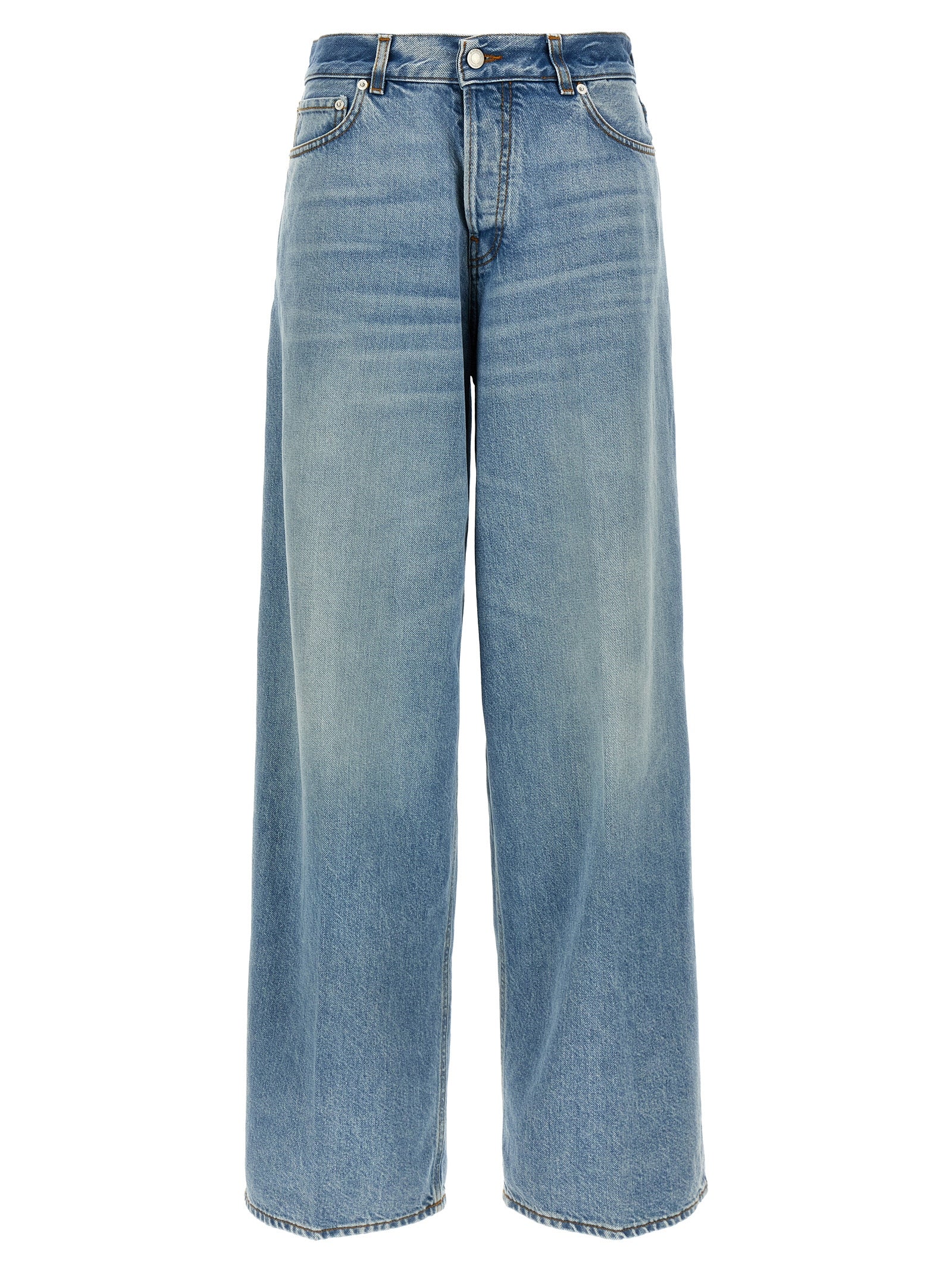Jeans by Haikure for women in lyocell & denim cotton light-blue features an sophisticated high rise and straight-leg & wide with a precise long, creating a sophisticated and sophisticated silhouette.