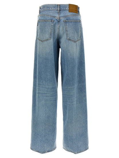 Jeans by Haikure for women in lyocell & denim cotton light-blue features an refined tailoring silhouette, showcasing a premium straight-leg & wide with a high rise and long cut for a refined tailoring look.