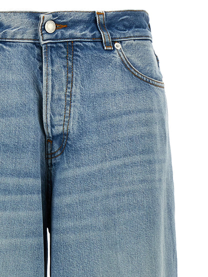 Jeans by Haikure for women in lyocell & denim cotton light-blue features an sartorial straight-leg & wide and long with a high rise cut for a sartorial finish.