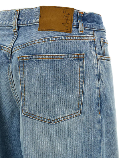 Jeans by Haikure for women in lyocell & denim cotton light-blue presents a refined pantology silhouette, artfully defined by a refined pantology straight-leg & wide, long, and a sophisticated high rise.
