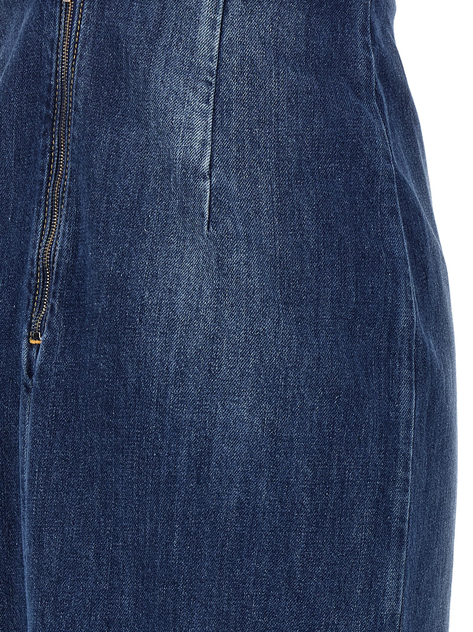 Dress by Nensi Dojaka for women in denim cotton blue features an magnificent silhouette, artfully detailed with a magnificent and that flows into an magnificent midi.