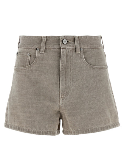 Denim Shorts by Fendi for women in denim cotton beige features an utilitarian chic with a short and , creating a utilitarian chic silhouette perfect for elevated casual styling.
