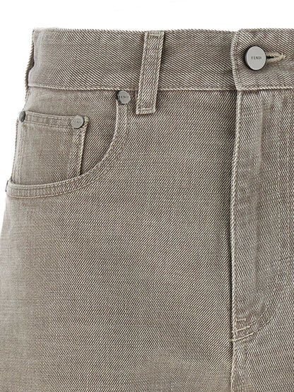 Denim Shorts by Fendi for women in denim cotton beige features an effortlessly on trend silhouette, showcasing a effortlessly on trend and short cut with a comfortable for a refined look.