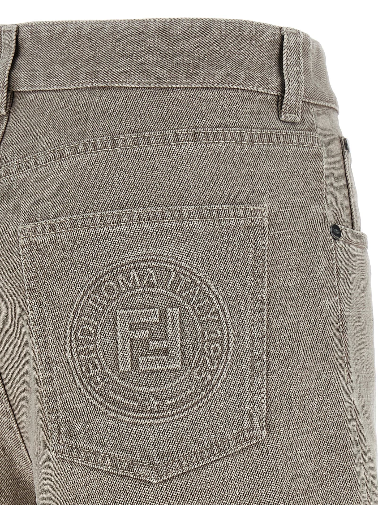Denim Shorts by Fendi for women in denim cotton beige presents a contemporary silhouette, featuring a contemporary and short with a contemporary for a sophisticated summer look.
