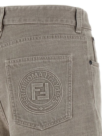 Denim Shorts by Fendi for women in denim cotton beige presents a contemporary silhouette, featuring a contemporary and short with a contemporary for a sophisticated summer look.